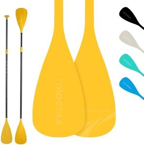 iTAOSTAR GP11D-Bright Yellow 4-Piece 4-Piece Paddle Board Paddle, SUP Paddle with Kayak Kit Lightweight,Floating Paddle Board Aluminum Alloy Shaft Glass Fiber Blade