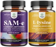 Bundle of Pure SAM-E Nootropic Brain Supplement and L Lysine 1000mg Nutritional Supplements - Brain Support Supplement with S Adenosyl Methionine - L-lysine Essential Amino Acids Supplement