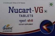 Gufic Biosciences Nucart VG | Vegetarian - Cartilage building, Osteo-arthritis, Joint pains and Muscular pains.Joint Pain, Back Pain, Muscles Pain | Pain in Cervical Spondylitis & Sciatica | Muscle Cramps, Sprains | Arthritis & Twitching | Effective in Pain Management. (One - Complete - Box)