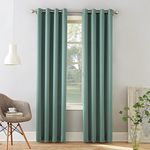 Sun Zero Barrow Energy Efficient Grommet Curtain Panel,Mineral Green,54" x 84"