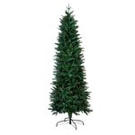 Christmas Tree World | 7ft Artificial Unlit Ultra Slim Mixed Pine | Natural and Realistic Look with Bushy and Luxury Quality PVC Tips | Easy to Assemble and Take Down | 84cm Diameter