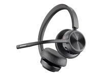 Poly - Voyager 4320 UC Wireless Headset + Charge Stand (Plantronics) - Headphones with Boom Mic - Connect to PC/Mac via USB-A Bluetooth Adapter, Cell Phone via Bluetooth - Works with Teams, Zoom &More