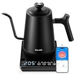 GoveeLife Smart Electric Gooseneck Kettle with LED Display, WiFi Kettle with 5 Variable Presets & Precise Temperature Control, Compatible with Alexa, 0.8L, Auto Shut Off, Stainless Steel, Matte Black