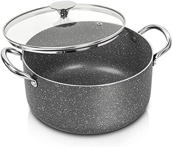 MICHELANGELO 5 Quart Stock Pot with Lid, Nonstick Soup Pot with Lid, Induction Pot for Cooking, 5 Qt Pot with Lid, Non Stick Pot for Kitchen, Stockpot with Stainless Steel Handle, Oven Safe