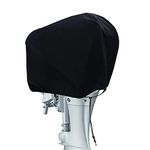 Outboard Engine Half Cover, Waterproof Oxford Fabric Hood, UV Resistant Boat Motor Protector, Fits Small Ship, Yacht, Marine, Barge Skiff, 15Hp