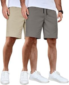 COOFANDY Men's Casual Summer Beach Shorts Classic Fit Dress Shorts Stretch Waist with Pockets