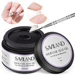 Saviland Solid Nail Glue Gel for Press on Nails: 15g Gel Nail Glue for Acrylic Nails Extra Strong Nail Glue for Long Lasting Fake Nail Tips U V Nail Glue for Beginners Nail Art Home DIY(Curing Needed)