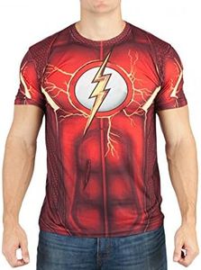 Bioworld DC Comics para hombre Flash Suit Up Sublimated disfraz camiseta XL - Rojo -