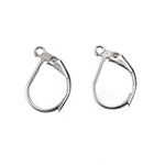 KISSITTY 200Pcs Stainless Steel Lever Back French Hoop Earrings 12.5x10mm with 1.2mm Hole Metal Earwires for Danlge Earrings Making