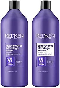 Redken Blondage Color Depositing Purple Shampoo and Conditioner Set, Liter Duo for Hair Toning For Blonde Hair, Neutralizes Brass & Moisturizes Hair, With Pure Violet Pigments