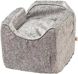 Snoozer Dog Car Seat with Storage Tray: Lookout II Car Seat for Small Dogs 0-15 lbs, Size: Small, Fabric: Palmer Dove, Pet Car Seat to Alleviate Car Sickness for Dogs, Removable Washable Cover