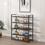 Amazon Brand - Umi 5 Layer Shoe Rack For Home Chappal Stand Sneakers Slippers Stand Footwear Bookshelf Storage Organizer Kitchen Storage Rack Portable Shoe Rack Metal Frame - 70.5x25.5x91cm