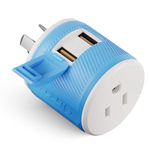 OREI Australia, New Zealand, China Travel Plug Adapter with Dual USB - Type I (U2U-16), Will Work with Cell Phones, Camera, Laptop, Tablets, iPad, iPhone and More