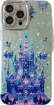 Fancy Case FancyCase Compatible with iPhone 15 Case (6.1inch)-Cute Sparkling Glitter Castle Design Cartoon Fairy Tale Pattern Shockproof TPU Protective Case (Fairytale Castle), FC-87710