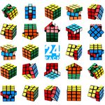 ASONA 24 Pack Mini Cubes Bulk, Puzzle Cubes, 1.18in 3×3×3 Cube Set, Stress Relief Toys, Party Favors Cube, Birthday Party Gifts, Party Supplies for Kids Boys and Girls, Easter Basket Stuffers