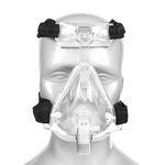 Synocare Cpap Mask Bipap Mask for bipap machine cpap machine for sleep apnea full face mask compatible to all cpap bipap machine with head strap 100% Transparent (MEDIUM)