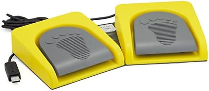 iKKEGOL USB Double 2 Foot Switch Control Pedal Video Game Customized PC Keyboard Multimedia Key Free Drive HID (Yellow)