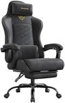 SONGMICS Gaming Chair, Ergonomic Office Computer Desk Chair with Footrest, Spring Seat Cushion, Synchronised Armrests, Ink Black OBG079BH07