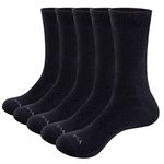 YUEDGE Casual Cotton Crew Dress Everyday Socks Leisure Light Thin Breathable Mens Socks For Males Extra Large Size 10-13, 5 Pairs/Pack, Multipack