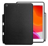 KHOMO iPad 10.2 2019 & 2020 Case (7th and 8th Generation) - Dual Series - Cover - Black Carbon Fiber