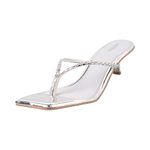 Metro Women Silver Kitten Heel Sandal UK/5 EU/38 (40-77)