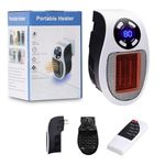 Alpha Heater Portable Heater, Space Heater, Plug in Wall Heater, 500W Mini Portable Electric Heater, Alpha Room Heater with Adjustable Thermostat Timer and Led Display (1PC)