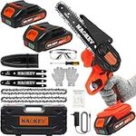 Mini Chainsaw, Cordless Power Chain Saws, 6-Inch Portable 36V Battery Chainsaw, NAOKEV One-Hand Operated Electric Saw for Courtyard Tree Branch Wood Cutting