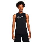 Nike Pro Dri-Fit Men's Slim Fit Sleeveless Top, Black/White, Large