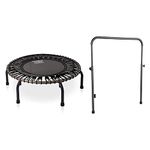 JumpSport 350 PRO Indoor Heavy Duty Lightweight 39-Inch Fitness Trampoline with Handle Bar Accessory, Black