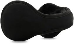 Aeifrsu Men Earmuffs for Winter Big Cover Foldable Ear Warmers Outdoor Warm Women Adjustable Ear muffs (Black)