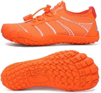 UBFEN Water Shoes for Kids Boys Girls Aqua Socks Barefoot Beach Sports Swim Pool Quick Dry Lightweight Toddler Little Big Kid G Orange 1 Big Kid