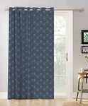 Oasis Home Collection Cotton Printed Window 7 Feet Eyelet Curtain - Denim Paddle (Pack of 1)