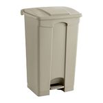 Safco, Step-On Indoor Plastic Trash Can for Home & Commercial Use, Hands-Free Disposal, 23 Gallon, Tan