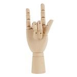 Wooden Hand Model, Flexible Moveable Wooden Women Mannequin Hand Artist Model Jointed Articulated Wood Sculpture for Sketching Drawing Painting Artwork Home Office Desk Decoration(10 "Right Hand)