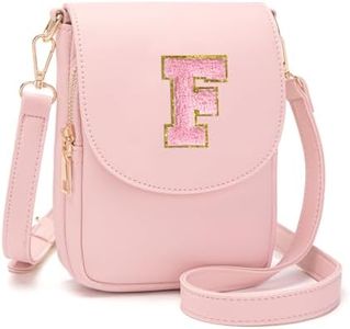 Viverte Party Favors Bags for Kids 8-12 4-8 Party Gift for Teen Girls Prize for Girls Kids Party Accessories Initial Crossbody Bag (Light Pink F)