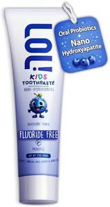 LOL Kids Toothpaste No Fluoride, Nano Hydroxyapatite Toothpaste, Probiotics, Xylitol Tooth Paste Kids | Remineralizing | Natural | Plant-Based Foam | Pasta De Dientes para Niños (Blueberry 3.5oz)