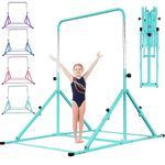 MARFULA Upgrade Foldable Gymnastic Bar with Mat for Kids Ages 3-12, 200 lbs Weight Capacity, Gymnastic Kip Bar Horizontal Bar for Kids, Gymnastic Training Equipment for Home and Gym Center Use