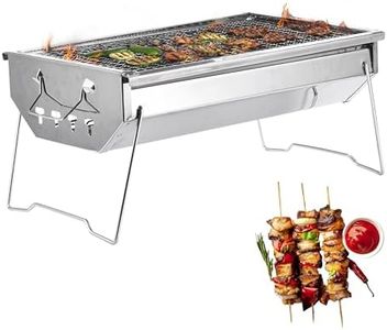 Zorestar Portable Folding Charcoal Grill, Premium Stainless Steel Outdoor BBQ for Camping, Picnics, Backyard Barbecues, Easy Setup, Storage, Ventilation Design, Sturdy & Compact for Travel