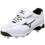 Mizuno Men's 9-Spike Classic Switch Baseball Cleat White Size: 6 UK