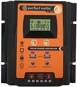 Keenso 12V/24V 50A MPPT Solar Controller with LCD Display, Dual USB, 3-Stage Charging, Overload Protection, Orange