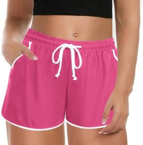 IN'VOLAND Women's Plus Size Swim Shorts Quick Dry Beach Boardshorts Swimwear Bottom Trunks with Pockets 2025, Rose Red, 24W