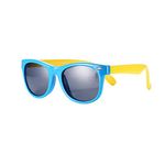 FOURCHEN Toddler Sunglasses, 100% UV Proof Flexible Baby Sunglasses for Kids (blue)