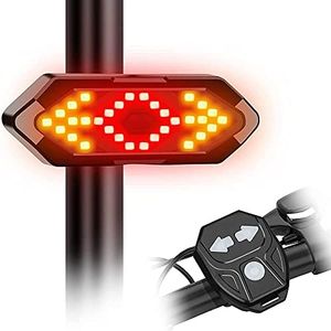 FASTPED ® Bicycle Tail Light USB Rechargable Smart Wireless Remote Control Turn Signal Warning Lamp Bike Taillight (A) Bicycle Tail Light with Turn Signals Brake Light,Tweeter Wireless Remote Light