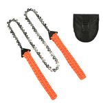 Pocket Chainsaw, 38.58 Inch Hand Survival Chainsaw Rope 65Mn Steel High Limb Rope Chain Saw with 33 Sharp Teeth Portable High Reach Chainsaw for Camping Hunting Gear Cutting Wood, with Storage Bag