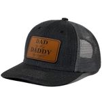 QYJ Daddy Leather Patch Cap, Dad in The Street Daddy in The Sheets Hat, Daddy to be Gift, Gifts for Him, Black - Dad By Day, One Size