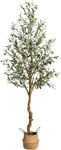 Aptliton 6FT Artificial Olive Tree, 180cm Large Tall Fake Plants, Artificial Olive Plants with Lifelike Leaves, Wood Trunk, Fruits, Suitable for Indoor Outdoor Living Room Office Garden Decor