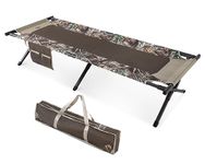 Timber Ridge TR Cedar Deluxe Camo Heavy Duty Folding Cot with Carry Bag, 74.4ââ‚¬Âl x 25.6ââ‚¬Âw x 16.1ââ‚¬Âh