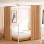 Room Divider, No Drilling Curtain Rod for Room Separation, 4-10ft (H) 28-114inch(W) Adjustable Heavy Duty Floor to Ceiling Tension Rod Wall Dividers Temporary Privacy Separator Window Rods White