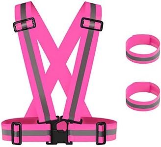 Maotrade Chalecos Reflectantes Ajustable Chaleco Reflectante Bicicleta Elasticidad Chaleco Bicicleta Hombre con 2 Brazaletes Reflectantes Aplicar para Hombre Mujer Adulto Moto Bicicleta Running