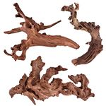 Natural Driftwood for Aquarium Decor Fish Tank Decorations, Assorted Driftwood Branch 6-10" 3 Pcs, Reptile Decor